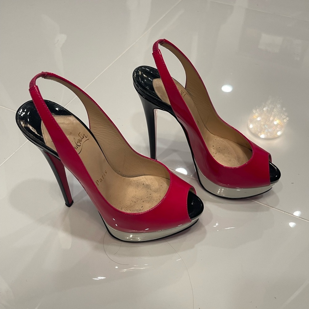 Christian Louboutin Peep Toe Slingbacks